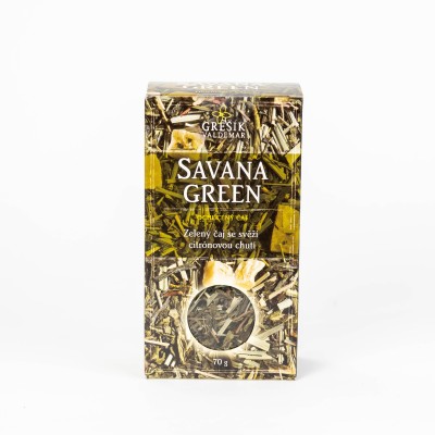 GREŠÍK ČAJ ŠTYROCH SVETADIELOV  - Zelený čaj  Savana Green, 70 g
